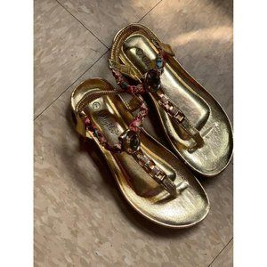 🥰Ashley Blue Gold Rhinestone Sandals